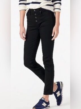 J. Crew 9” Vintage Straight Button Fly Black Denim Jeans Women’s size 29